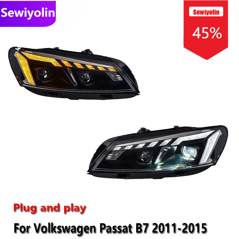 Автомобильные светодиодные фары DRL в сборе для Volkswagen Passat B7 2011-2015, противотуманные фары DRL, стоп-сигнал поворота Plug and Play
Автомобильные светодиодные фары DRL в сборе для Volkswagen Passat B7 2011-2015, противотуманные фары DRL, стоп-сигнал поворота Plug and Play