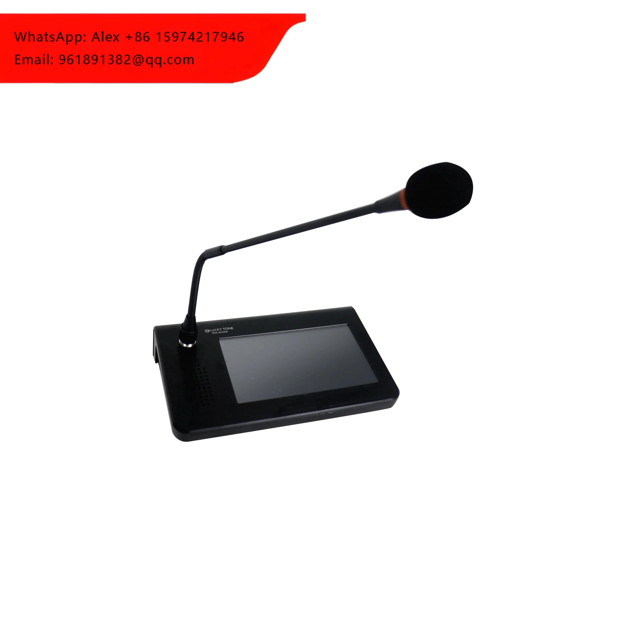 Lucky Tone MEGA IP PA System IPM-6030M Paging Microphone With LCD Touch Screen And Remote Control