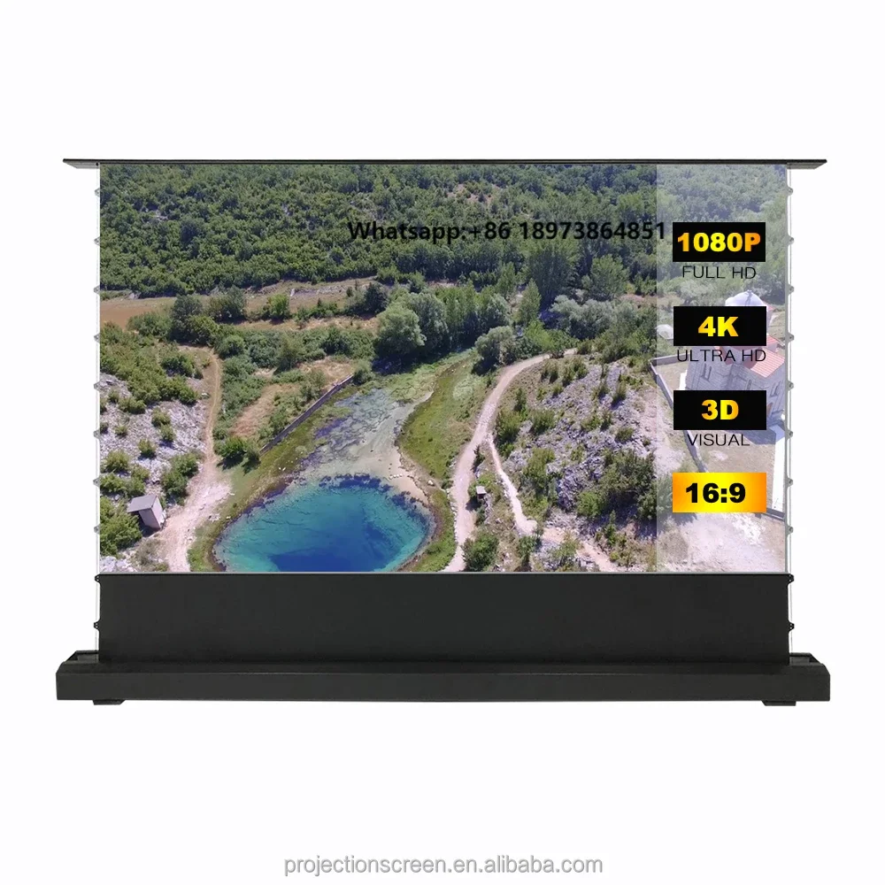 110" HD 4K ALR Floor Rising Projection Screen High-end Long Throw Rejecting Ambient Light Screen for Normal Projector Screen
110" HD 4K ALR Floor Rising Projection Screen High-end Long Throw Rejecting Ambient Light Screen for Normal Projector Screen