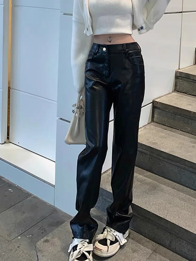 Women's Leather Pants 2025 Autumn Winter New Sle Long Narrow Straight Leg High Waist Casual Trousers Comfortable Soft
Women's Leather Pants 2025 Autumn Winter New Sle Long Narrow Straight Leg High Waist Casual Trousers Comfortable Soft