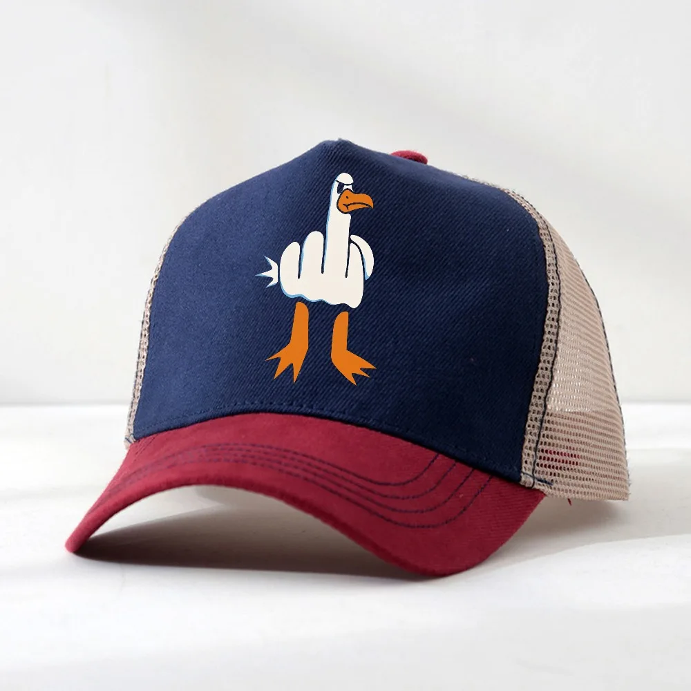 Mens Funnyhip-hop cap Rude Seagull Design Breathable hats Women Men Print Cartoon Mesh Snapback hats Gorras
Mens Funnyhip-hop cap Rude Seagull Design Breathable hats Women Men Print Cartoon Mesh Snapback hats Gorras