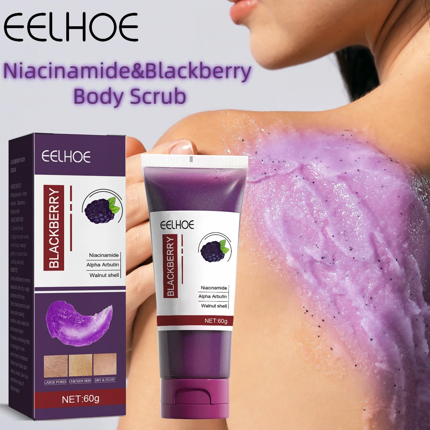 Niacinamide & Blackberry Body Scrub,Triple-Brightening,Blackberry Antioxidant Shield & Fading Sun Spots & Acne Scars,Improve KP & Strawberry legs,Body Polish for Instant Satin Radiance & Baby-Smooth Skin,Suitable for all skin types
Niacinamide & Blackberry Body Scrub,Triple-Brightening,Blackberry Antioxidant Shield & Fading Sun Spots & Acne Scars,Improve KP & Strawberry legs,Body Polish for Instant Satin Radiance & Baby-Smooth Skin,Suitable for all skin types