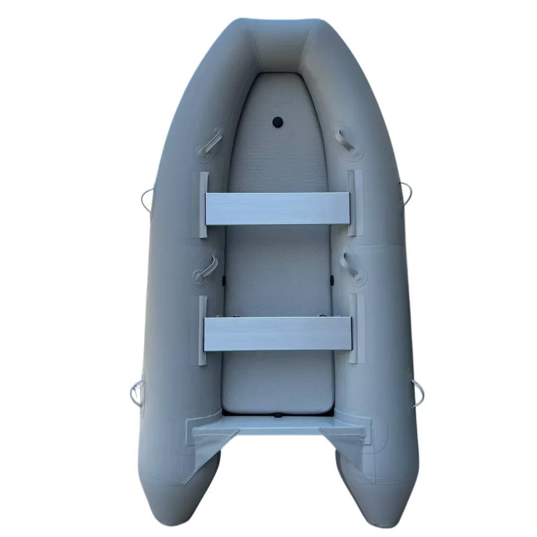 PVC 3.3M Inflatable Fishing Boat Float Tube Belly Assault Kayak Transom Rescue Speed Dinghy With Air Mat Floor