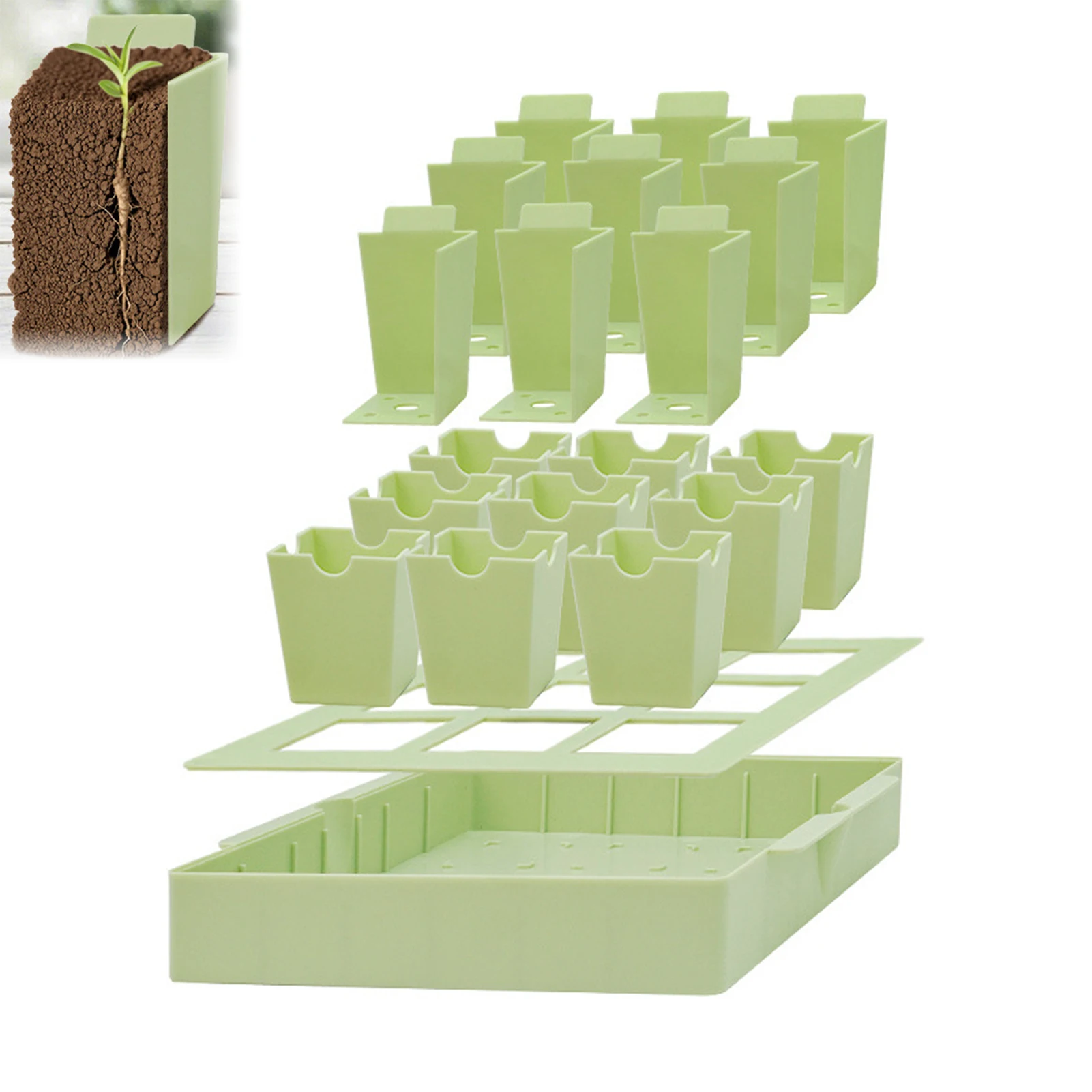 Стартовый поднос для семян, садовые горшки для сочных цветов, дышащий многоразовый антивозрастной поднос, горшки для посева для открытого сада, рассады
Стартовый поднос для семян, садовые горшки для сочных цветов, дышащий многоразовый антивозрастной поднос, горшки для посева для открытого сада, рассады