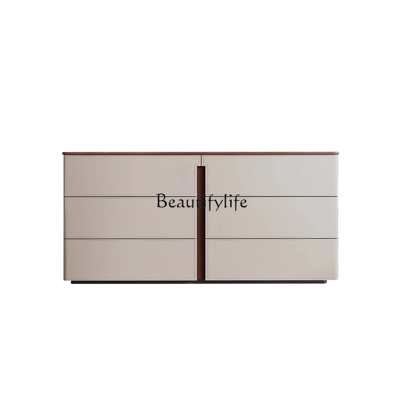 Italian simple solid wood saddle leather six chest cabinet entrance living room storage locker
Italian simple solid wood saddle leather six chest cabinet entrance living room storage locker