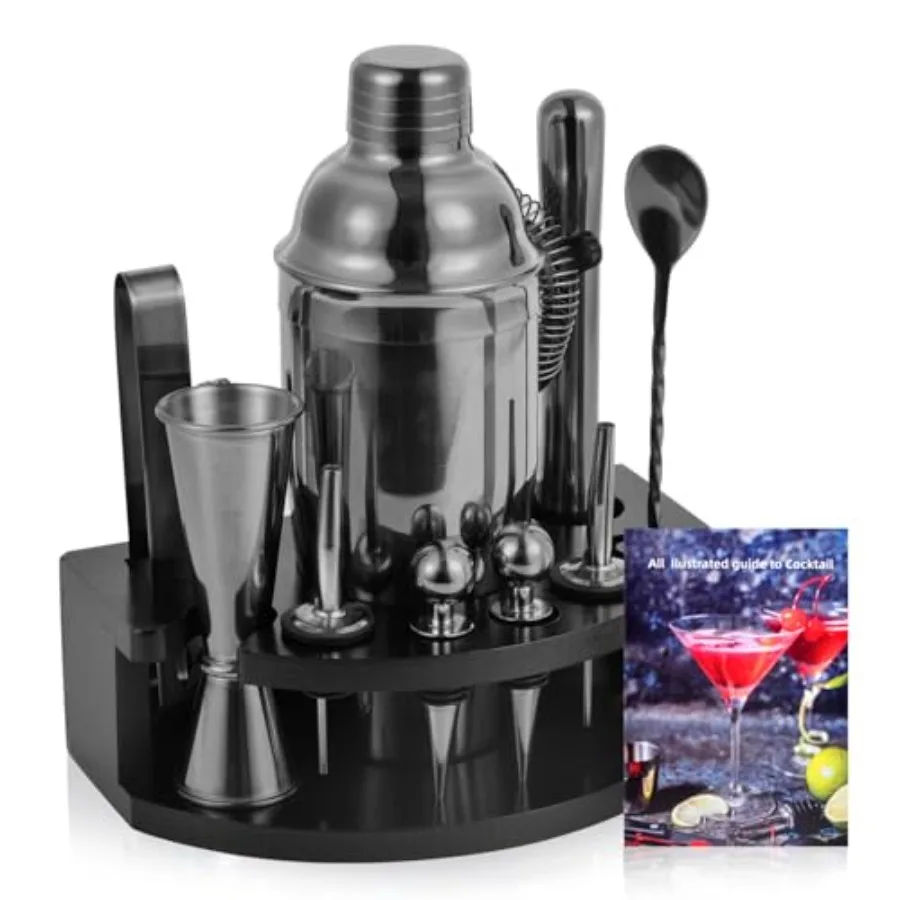 Bartender Kit with Stand 12-Piece Bar Set 24oz Cocktail Shaker Set for Drink Mixing Martini Shaker Set with Bar Tools Recipes B
Bartender Kit with Stand 12-Piece Bar Set 24oz Cocktail Shaker Set for Drink Mixing Martini Shaker Set with Bar Tools Recipes B