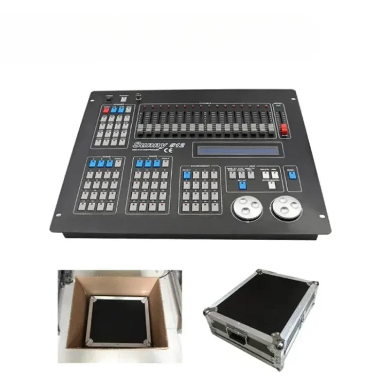 Consola de luz de escenario Sunny 512, controlador dmx 512 con caja de vuelo Hot sales
Consola de luz de escenario Sunny 512, controlador dmx 512 con caja de vuelo Hot sales