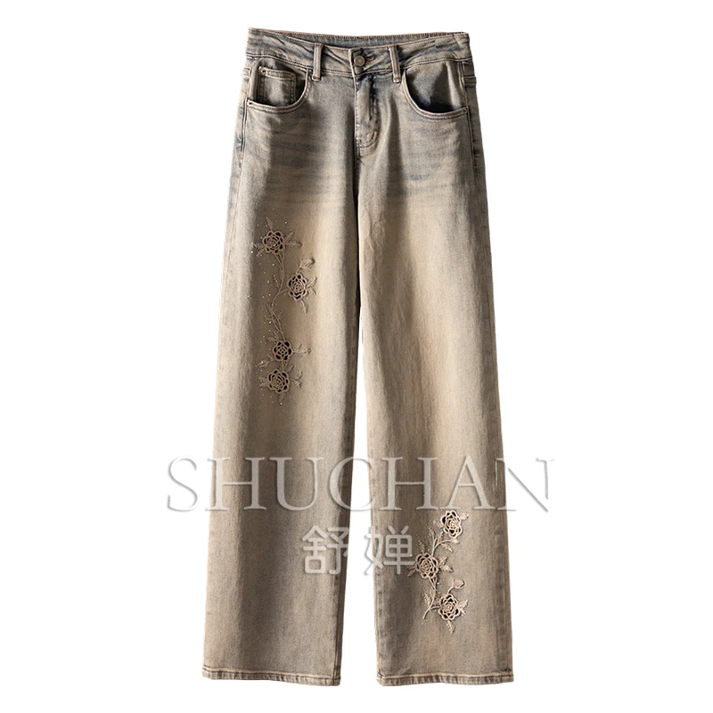 2025 Desert Rose Old Hollow Embroidery Hot Diamond Pure Cotton Straight Jeans Women 3W78 Pantalones De Mujer
2025 Desert Rose Old Hollow Embroidery Hot Diamond Pure Cotton Straight Jeans Women 3W78 Pantalones De Mujer