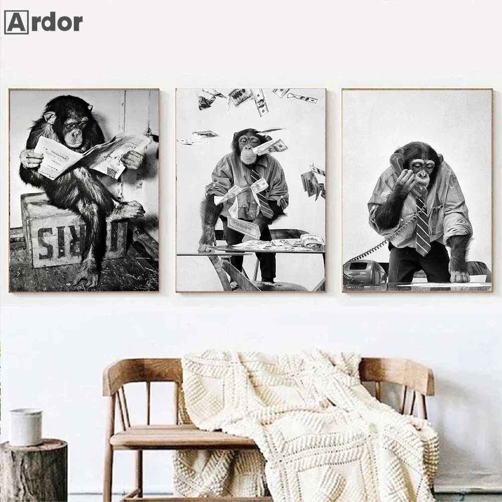 Black And White Funny Monkey Poster Canvas Painting Phone Reading Newspaper Wall Art Print Picture Washroom Toilet WC Home Decor
Black And White Funny Monkey Poster Canvas Painting Phone Reading Newspaper Wall Art Print Picture Washroom Toilet WC Home Decor