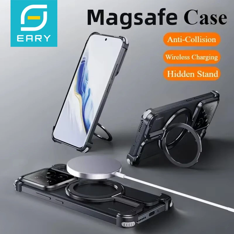 Eary Metal Frameless Phone Case for Xiaomi 15/15 Pro with 360 Rotatable Stand Magsafe Wireless Charging Protective Phone Covers
Eary Metal Frameless Phone Case for Xiaomi 15/15 Pro with 360 Rotatable Stand Magsafe Wireless Charging Protective Phone Covers