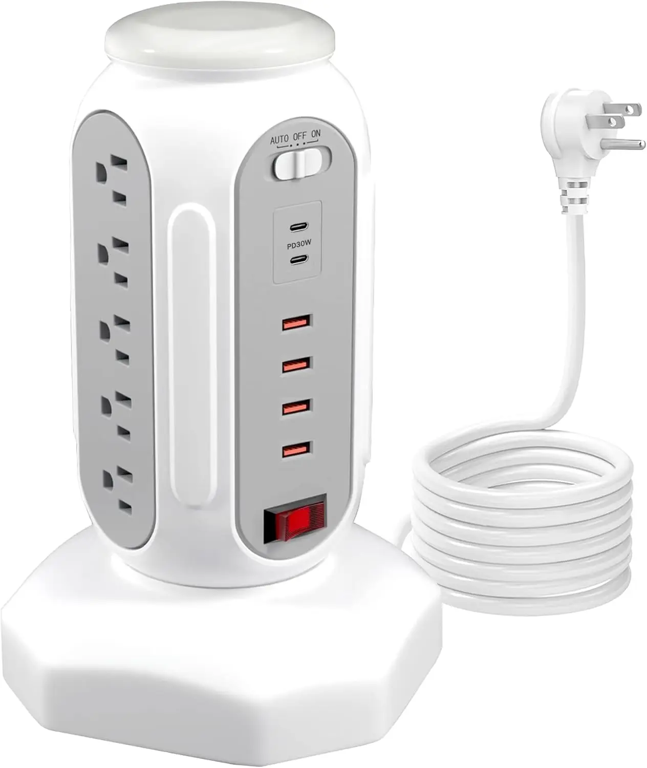 Удлинитель-башня на 15 розеток с 6 USB-портами, защитой от перенапряжения, LED-подсветкой и быстрой зарядкой PD 30W, белый
Удлинитель-башня на 15 розеток с 6 USB-портами, защитой от перенапряжения, LED-подсветкой и быстрой зарядкой PD 30W, белый