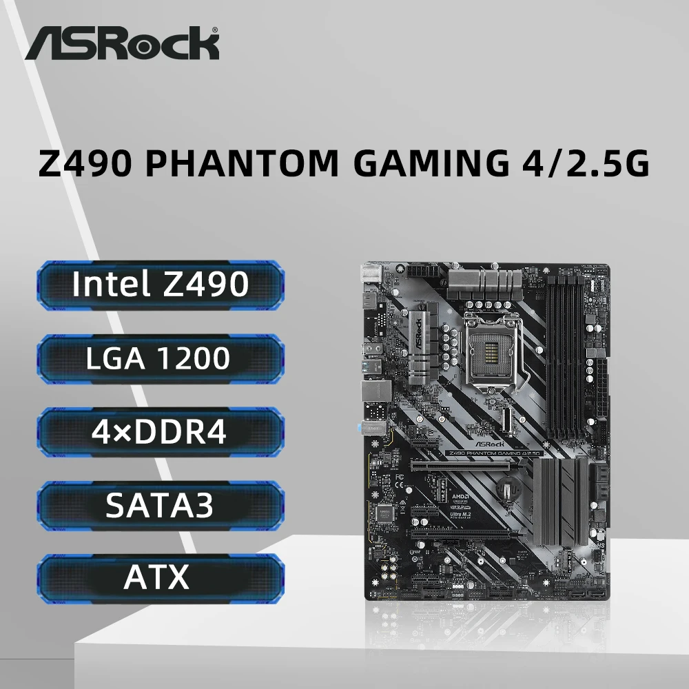 Материнская плата ASRock Z490 PHANTOM GAMING 4/2,5G с поддержкой i9-11900K 10900 i7-11700F 10700 i5-11600K 10400 LGA1200 4xDDR4 4600 МГц M.2
Материнская плата ASRock Z490 PHANTOM GAMING 4/2,5G с поддержкой i9-11900K 10900 i7-11700F 10700 i5-11600K 10400 LGA1200 4xDDR4 4600 МГц M.2