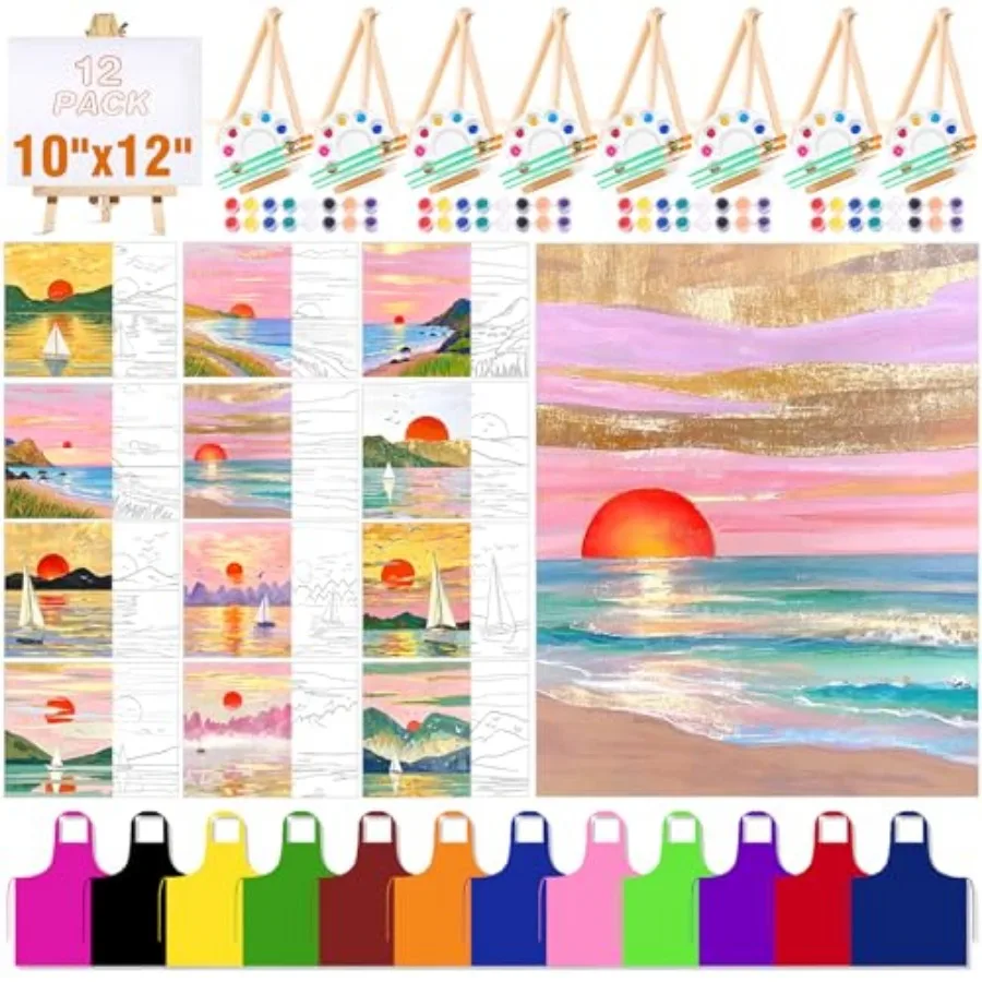 12-Pack 10''x12'' Sip and Paint Kit for ' Paint and Sip Kit for Adults Pre Drawn Canvas to Paint for Adults Painting Kit Birthd
12-Pack 10''x12'' Sip and Paint Kit for ' Paint and Sip Kit for Adults Pre Drawn Canvas to Paint for Adults Painting Kit Birthd