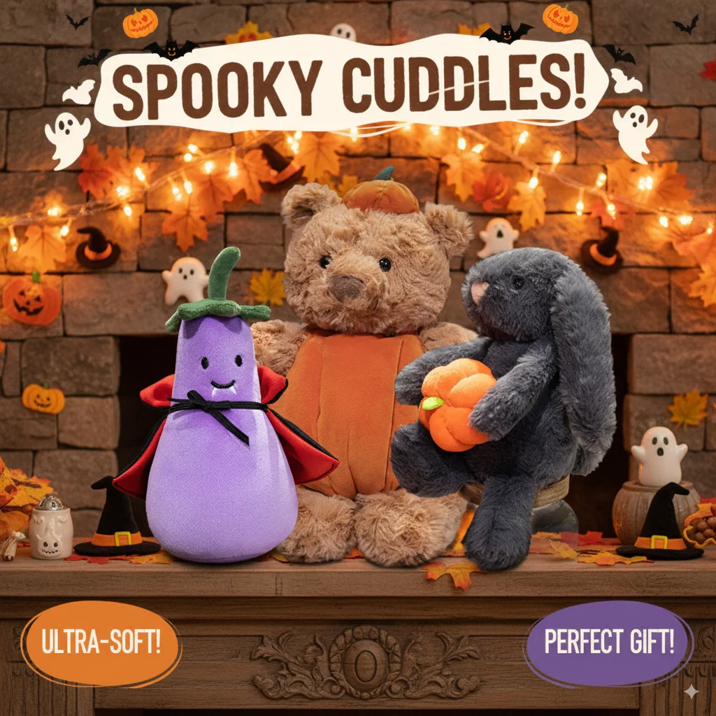 Милый черный кролик, тыква, плюшевые игрушки, мягкая тыква, медведь, наушники и плащ, баклажан, мягкая кукла, трюк или жизнь на Хэллоуин 
Милый черный кролик, тыква, плюшевые игрушки, мягкая тыква, медведь, наушники и плащ, баклажан, мягкая кукла, трюк или жизнь на Хэллоуин