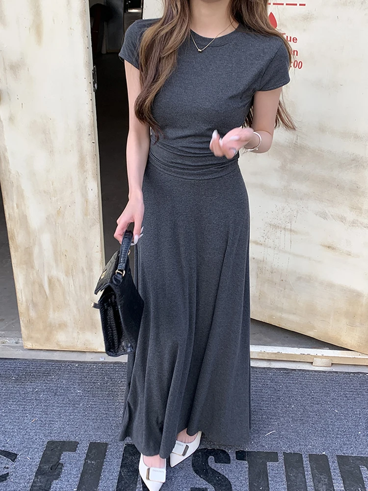 Elegant Fashion Two Pieces Suit Women O Neck Short Sleeve Slim T-Shirt Top + Elastic Waist Long Skirt Vacation Casual Sets
Elegant Fashion Two Pieces Suit Women O Neck Short Sleeve Slim T-Shirt Top + Elastic Waist Long Skirt Vacation Casual Sets