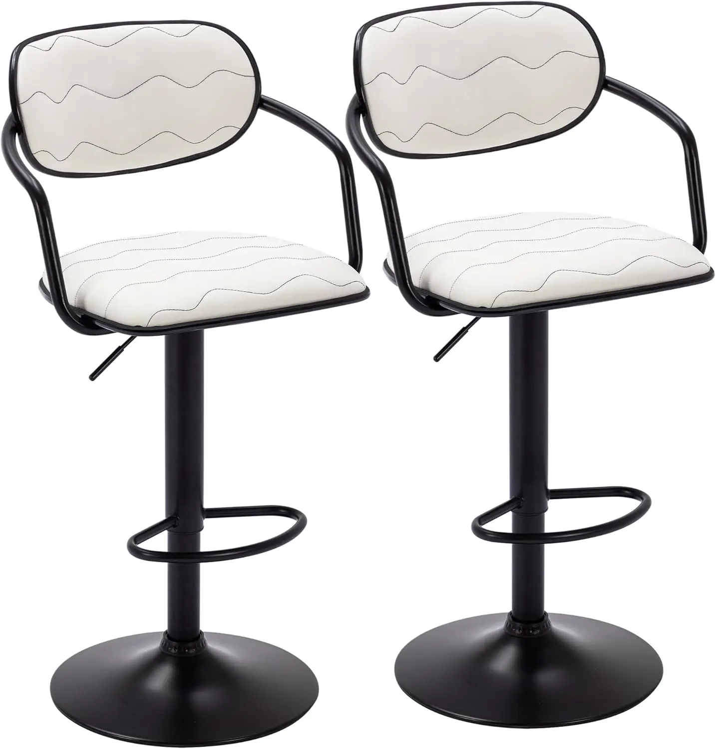 Bar Stools Set Of 2, Adjustable Counter Height Barstools With Ba And Arm, Swivel Bar Chairs/Pu Leather Kitchen Island Stools
Bar Stools Set Of 2, Adjustable Counter Height Barstools With Ba And Arm, Swivel Bar Chairs/Pu Leather Kitchen Island Stools