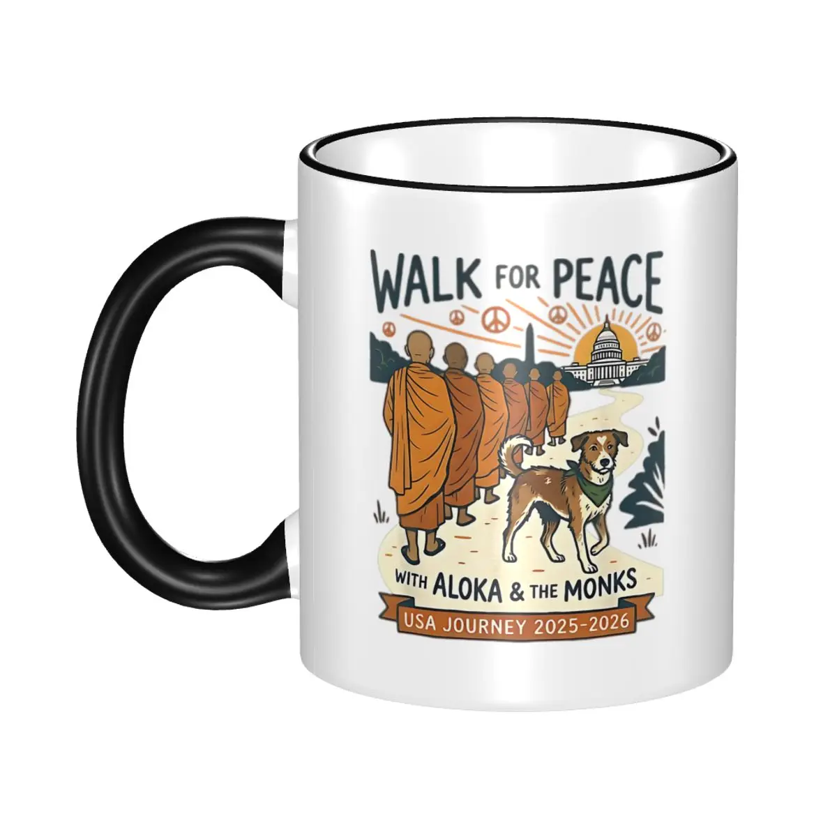 Fun Walk For Peace Monks Dog USA 2025-2026 Vintage Zen Tea Cup Office Mug
Fun Walk For Peace Monks Dog USA 2025-2026 Vintage Zen Tea Cup Office Mug