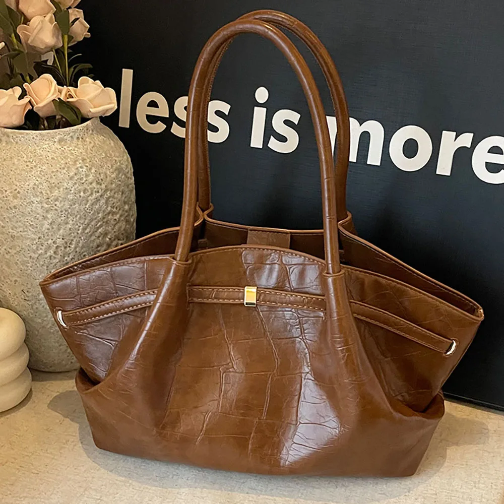 Large Capacity Retro Underarm Totes Bags for Women 2025 New Fashion Stone Texture Pu Leather Shoudler Bags Lady Luxury Handbags
Large Capacity Retro Underarm Totes Bags for Women 2025 New Fashion Stone Texture Pu Leather Shoudler Bags Lady Luxury Handbags