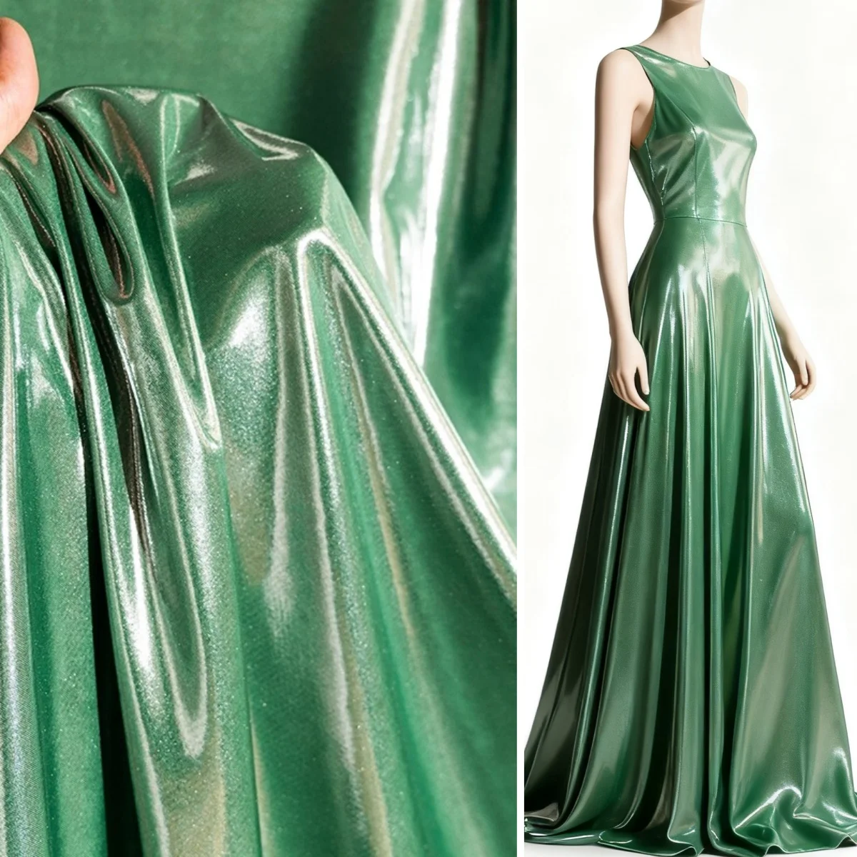 Светло-зеленая эластичная кожаная ткань, глянцевая мягкая ткань для шитья сцены, ролевая одежда, платье, украшение для фона своими руками