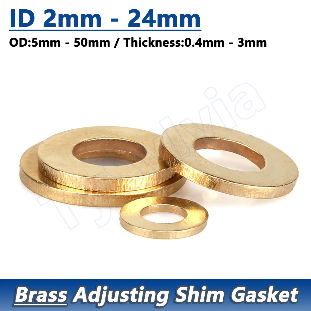 M2-M24 Brass Metal Flat Washer OD 5-50mm GB97 Adjusting Shim Gasket Thickness 0.4-3mm
M2-M24 Brass Metal Flat Washer OD 5-50mm GB97 Adjusting Shim Gasket Thickness 0.4-3mm