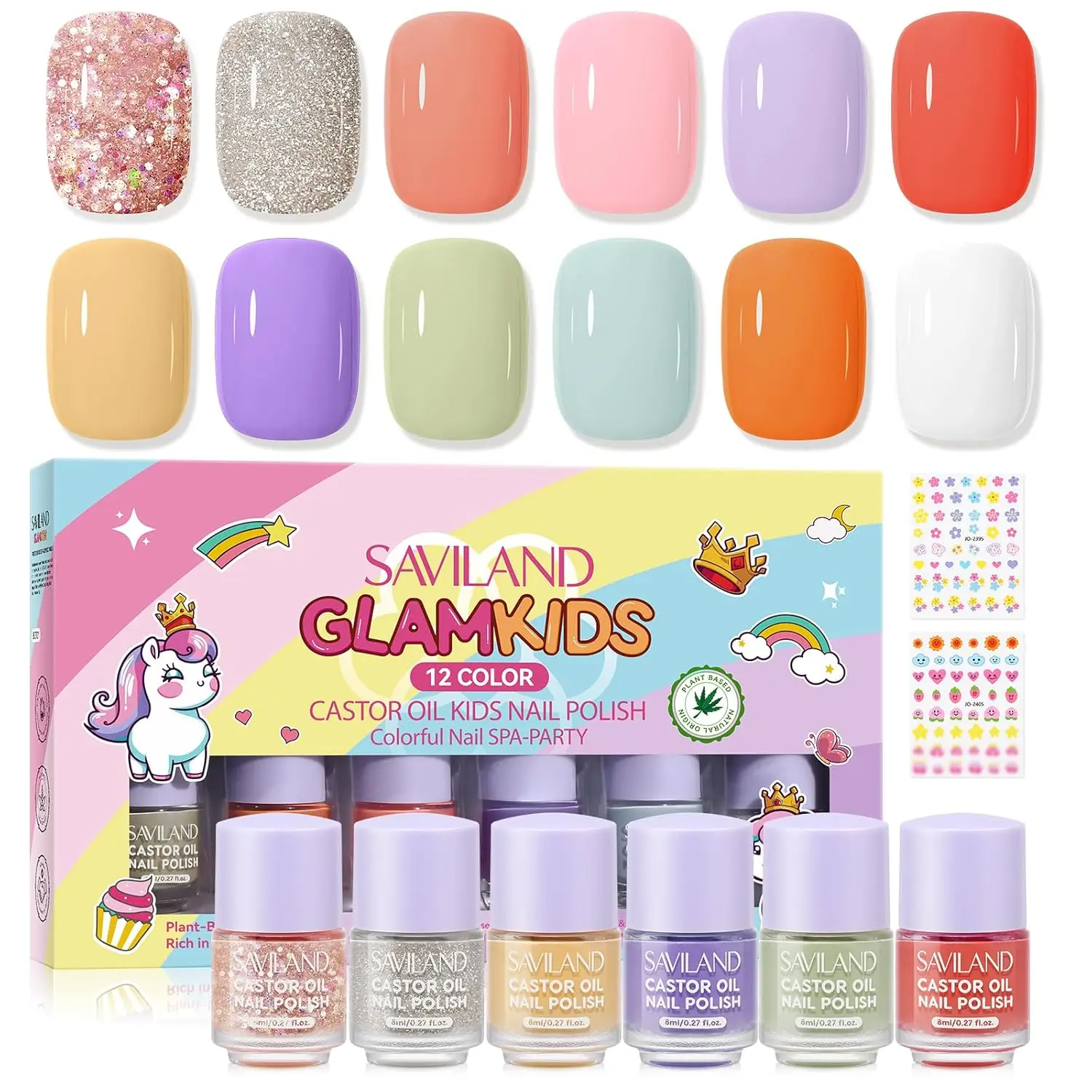 Kids Nail Polish Set: 12 Colors Quick Dry Non-Toxic Water-Based Peel-Off Safe for Ages 5-12 with Stickers
Kids Nail Polish Set: 12 Colors Quick Dry Non-Toxic Water-Based Peel-Off Safe for Ages 5-12 with Stickers