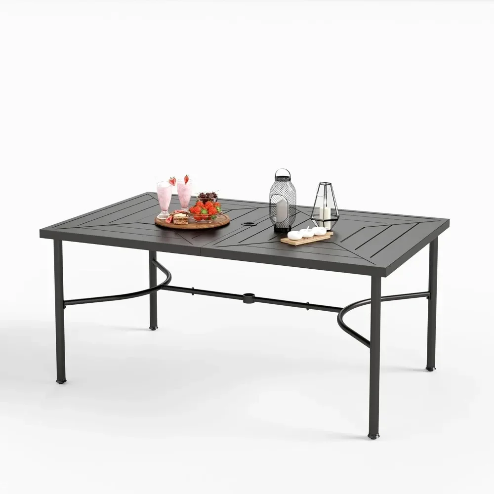 Rectangular Metal Patio Table for 6 E-Coating Weather-Resistant Dining Table With 1.75" Umbrella Hole for Garden Porch Camping
Rectangular Metal Patio Table for 6 E-Coating Weather-Resistant Dining Table With 1.75" Umbrella Hole for Garden Porch Camping