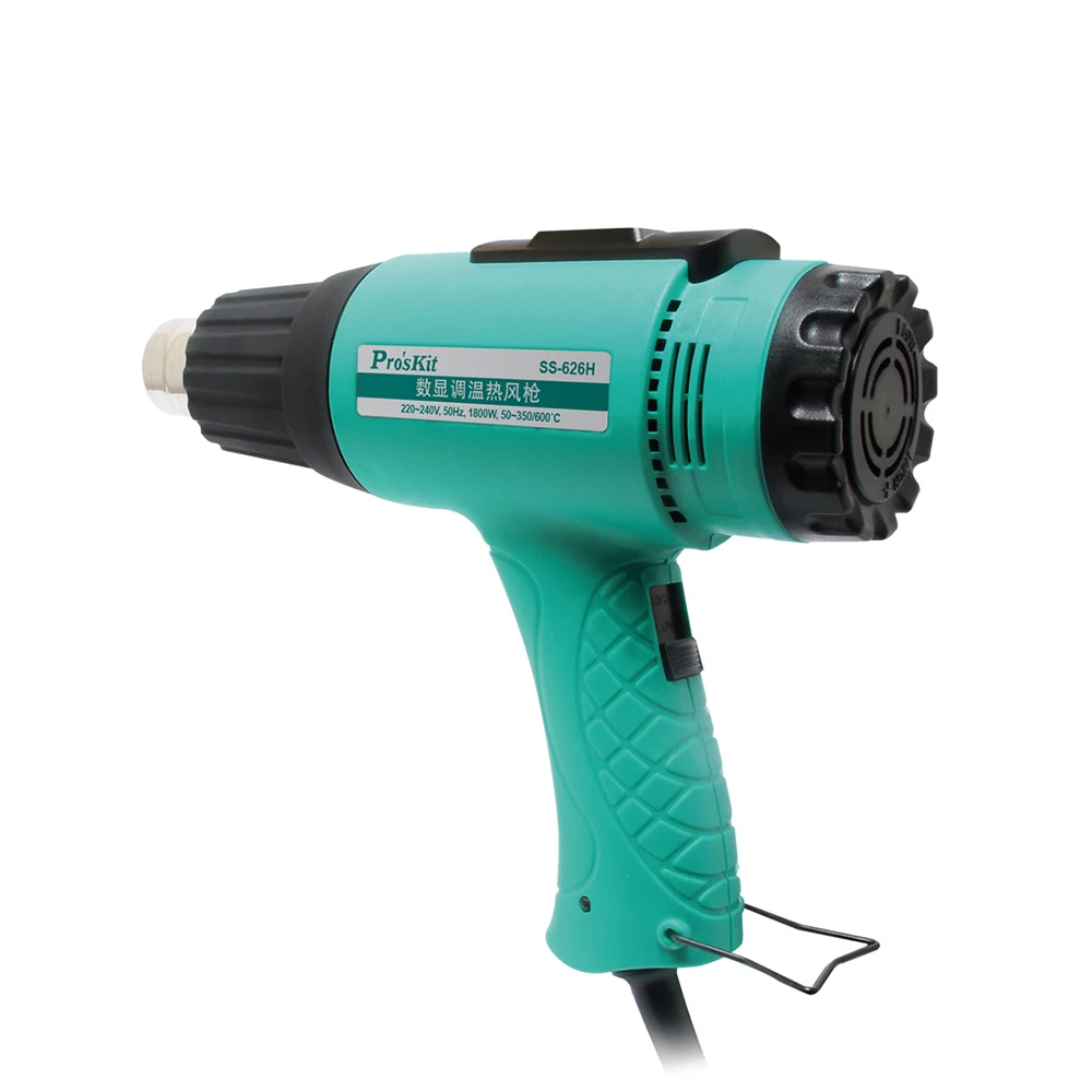 Pro'sKit SS-626H digital temperature control air gun 1800W plastic torch film drying gun
Pro'sKit SS-626H digital temperature control air gun 1800W plastic torch film drying gun