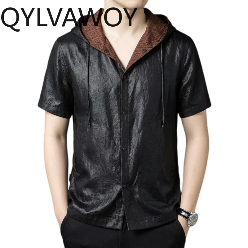QYLVAWOY 100% Mulberry Silk Shirt Summer Tops Hooded Men's Shirts Xiangyunsha Shirts for Man Thin T Shirt Homme Premium Camisas
QYLVAWOY 100% Mulberry Silk Shirt Summer Tops Hooded Men's Shirts Xiangyunsha Shirts for Man Thin T Shirt Homme Premium Camisas