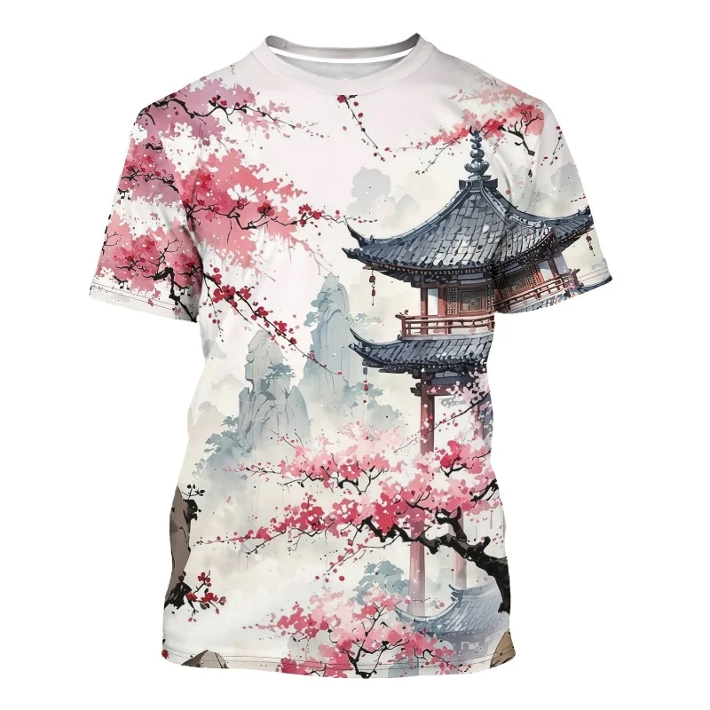 Футболки с короткими рукавами и пейзажным цветочным узором, уличная одежда в стиле Харадзюку, футболка с круглым вырезом, футболка с 3D принтом китайской живописи для мужчин
Футболки с короткими рукавами и пейзажным цветочным узором, уличная одежда в стиле Харадзюку, футболка с круглым вырезом, футболка с 3D принтом китайской живописи для мужчин