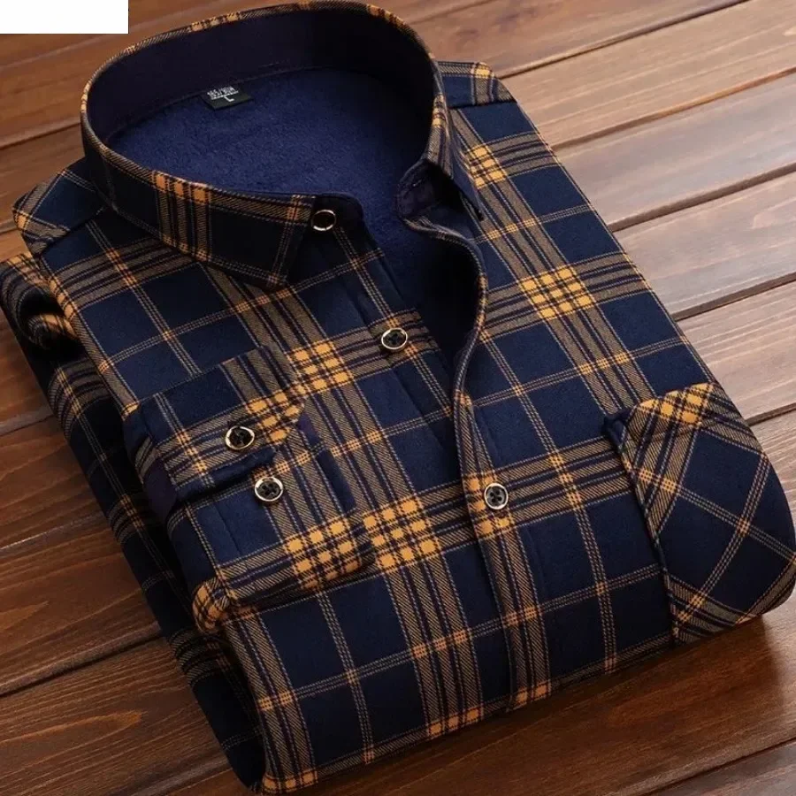 New Men's Warm Clothes Fashion Men's Print Long Sleeve Shirt Autumn Winter Thick Warm Shirt Tops Male Casual Dress Shirts
New Men's Warm Clothes Fashion Men's Print Long Sleeve Shirt Autumn Winter Thick Warm Shirt Tops Male Casual Dress Shirts