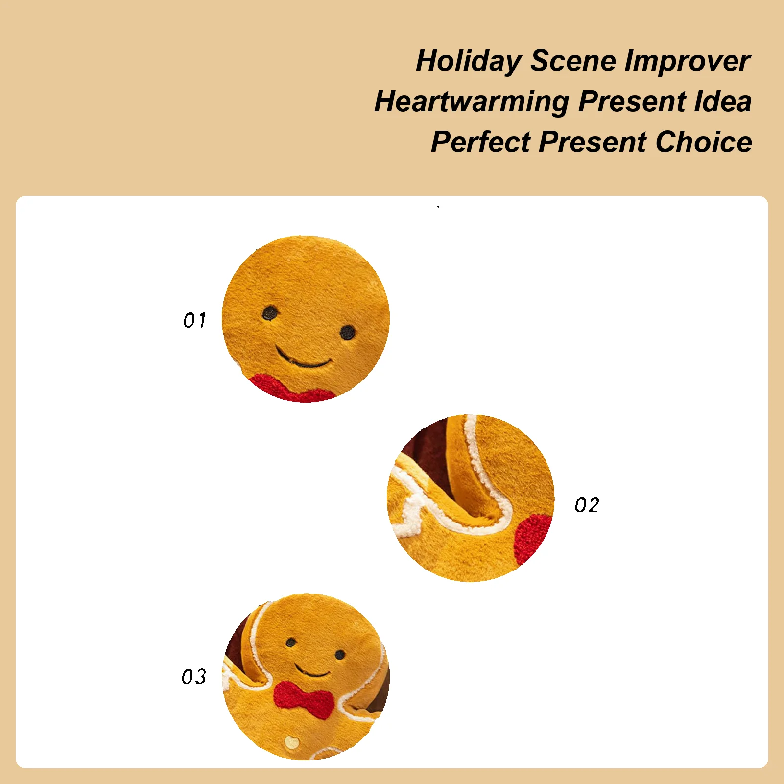 Gingerbread Man Plush Pillow 40cm Soft Cute Gingerbread Shaped Christmas Decorative Throw Pillow Winter Holiday Decoration For
Gingerbread Man Plush Pillow 40cm Soft Cute Gingerbread Shaped Christmas Decorative Throw Pillow Winter Holiday Decoration For