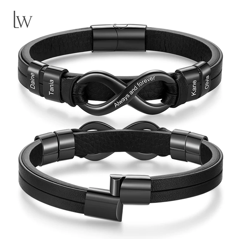 Personalized 2-6 Names Infinity Name Bracelets for Men Custom Engravd Name Leather Bracelet Customized Father's Day Gifts
Personalized 2-6 Names Infinity Name Bracelets for Men Custom Engravd Name Leather Bracelet Customized Father's Day Gifts