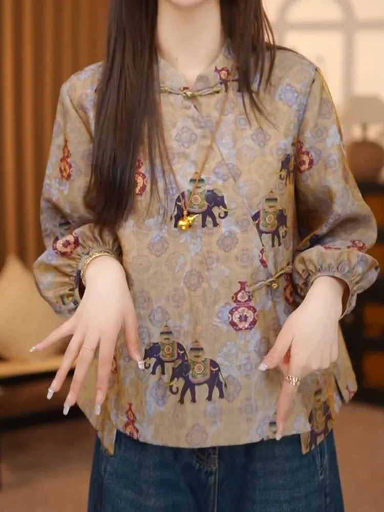 New Chinese Style round Neck Shirt Women's Loose Fashionable Slimming Spring 2026 Casual Loose Fit Breathable Long Sleeve
New Chinese Style round Neck Shirt Women's Loose Fashionable Slimming Spring 2026 Casual Loose Fit Breathable Long Sleeve