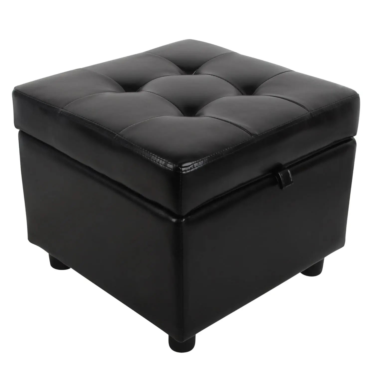 Tufted Leather Square Flip Top Storage Ottoman Cube Foot Rest (Black), Customized
Tufted Leather Square Flip Top Storage Ottoman Cube Foot Rest (Black), Customized