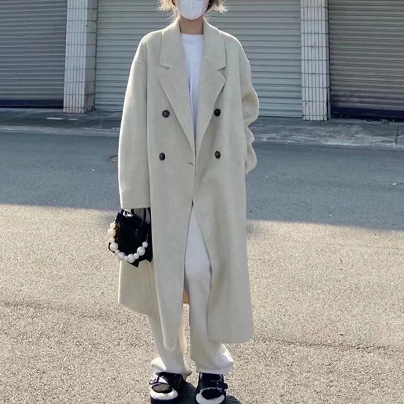 Wool Coat for Women 2023 New Fashion Elegant Women Coat Office Lady Turn Down Collar Double Breasted Loose Long Coat Women
Wool Coat for Women 2023 New Fashion Elegant Women Coat Office Lady Turn Down Collar Double Breasted Loose Long Coat Women