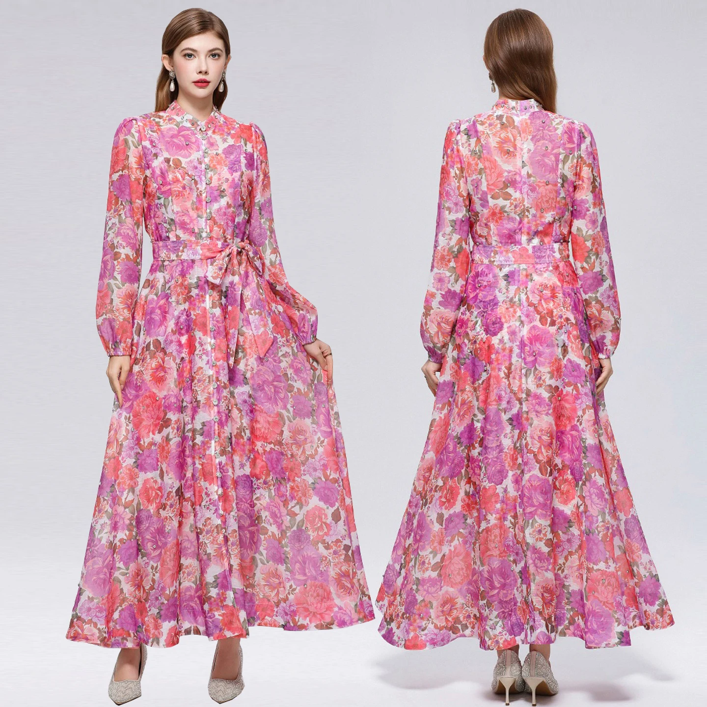 Elegant European Candy Colored Floral Print Maxi Dress Women's Photography Beautiful Countryside Style A-Line Skirt Dress
Elegant European Candy Colored Floral Print Maxi Dress Women's Photography Beautiful Countryside Style A-Line Skirt Dress