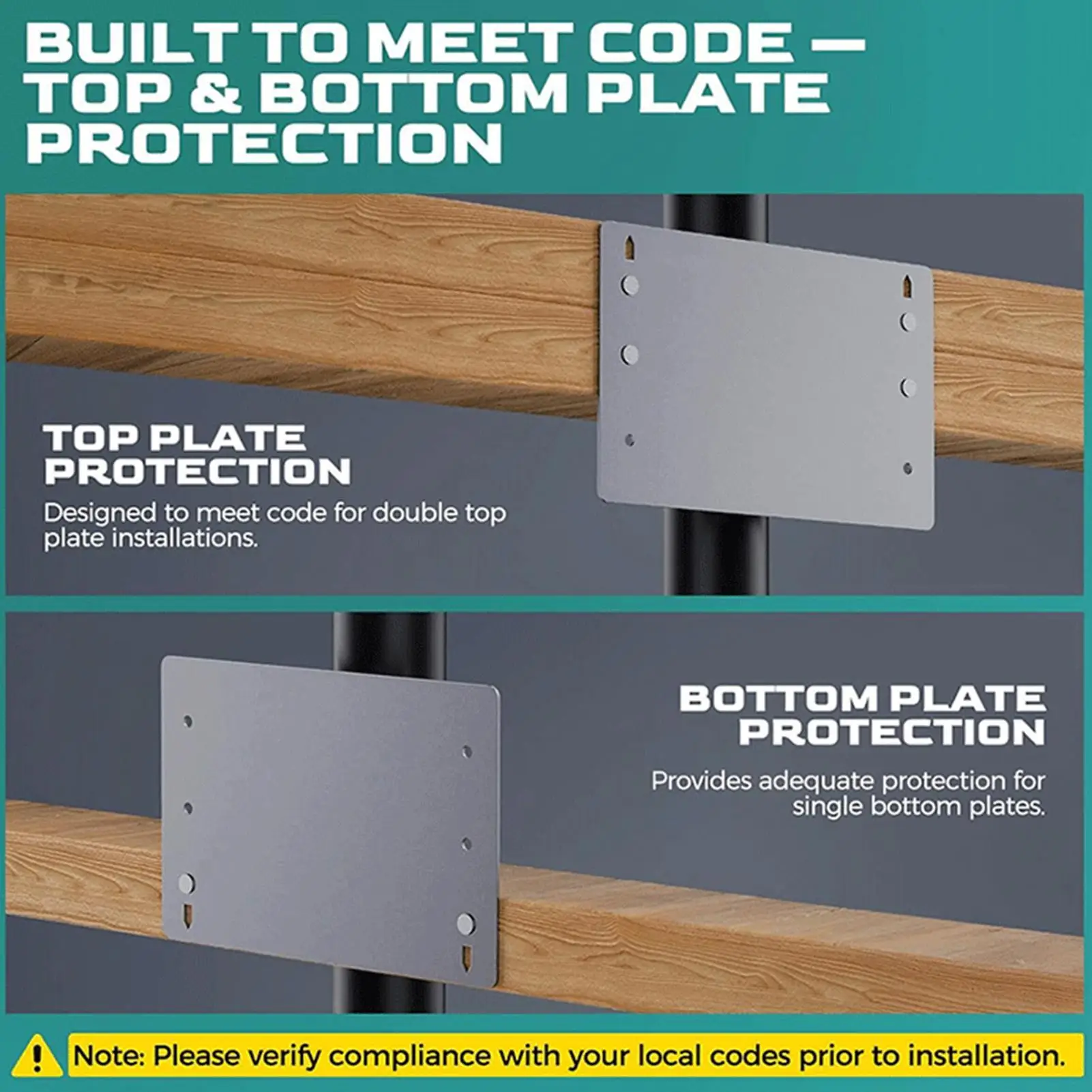 Nail Guards 4 Piece 5x8 Inch Steel Self Nailing Shield Anti-Nvail Protection Plate For Central Vacuum Ducts Drywall Plumbing
Nail Guards 4 Piece 5x8 Inch Steel Self Nailing Shield Anti-Nvail Protection Plate For Central Vacuum Ducts Drywall Plumbing