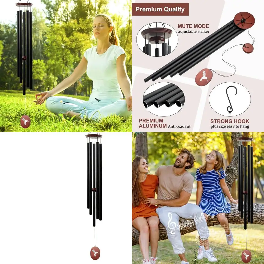 Large Outdoor Wind Chimes with 5 Deep-Tone Tubes and S Hook for Patio, Garden, Yard (Hummingbird Design)
Large Outdoor Wind Chimes with 5 Deep-Tone Tubes and S Hook for Patio, Garden, Yard (Hummingbird Design)