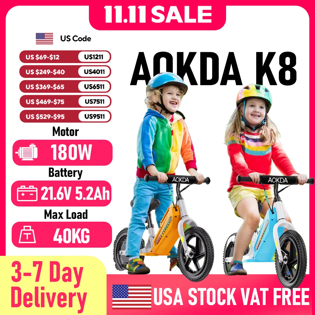 Детский электрический балансировочный велосипед AOKDA K8, 180 Вт, детская игрушка, 3 скорости, 12 км/ч, максимальная нагрузка, 40 кг, велосипед для детей от 2 до 12 лет
Детский электрический балансировочный велосипед AOKDA K8, 180 Вт, детская игрушка, 3 скорости, 12 км/ч, максимальная нагрузка, 40 кг, велосипед для детей от 2 до 12 лет