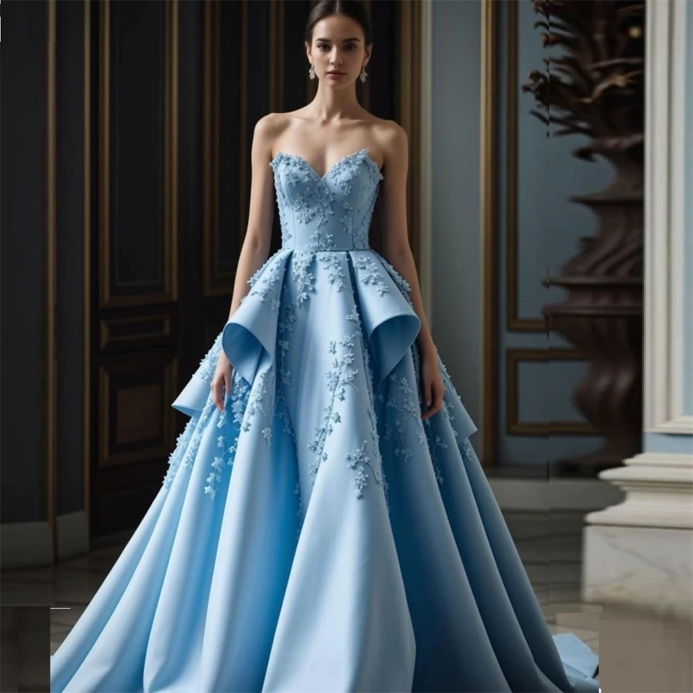 Customized Evening Gown Prom Dress Sweetheart A-line Floor Length Embroidery Draped Bespoke Occasion Dresses Saudi Arabia Formal
Customized Evening Gown Prom Dress Sweetheart A-line Floor Length Embroidery Draped Bespoke Occasion Dresses Saudi Arabia Formal