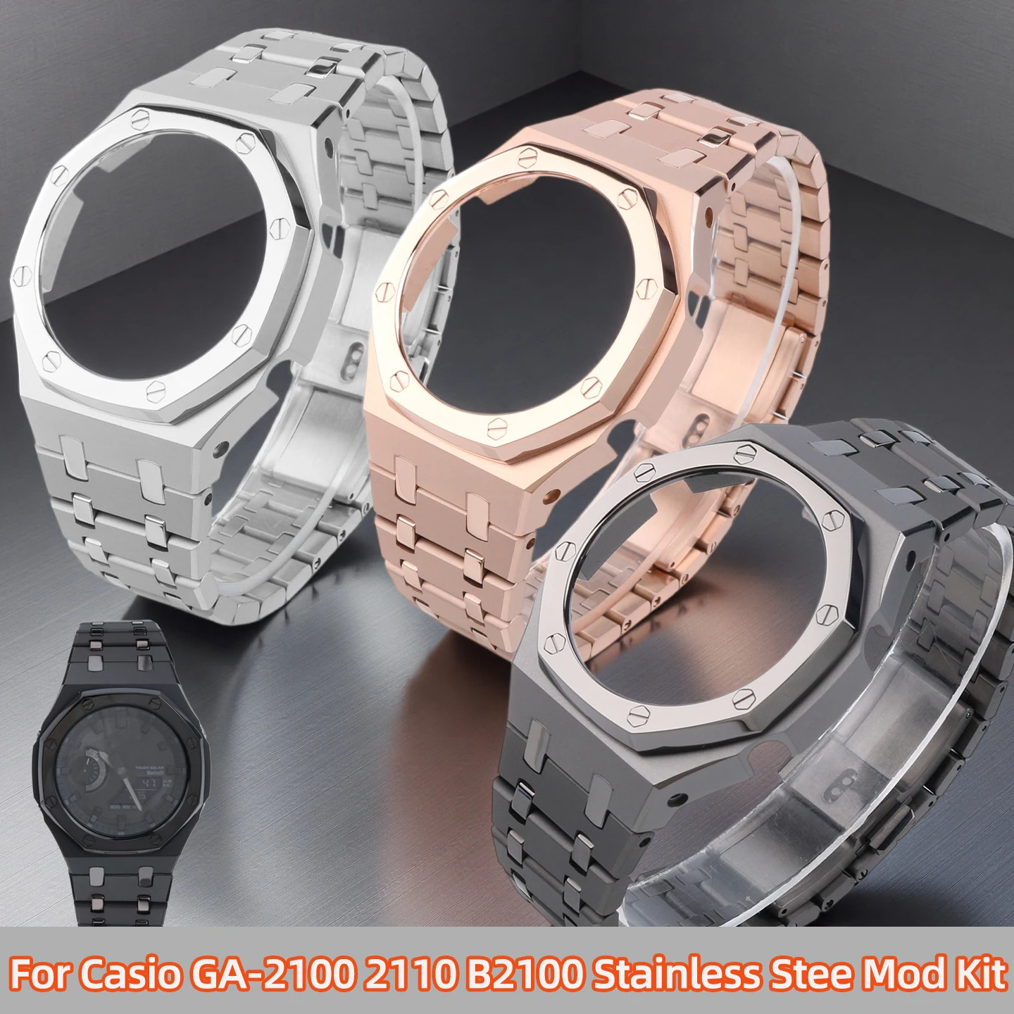 For Casio GA-2100 GA-2110 Stainless Steel Watch Mod Kit Casioak GA2100 GAB2100 Bright Metal Watch Band Upgrade Replacement Case
For Casio GA-2100 GA-2110 Stainless Steel Watch Mod Kit Casioak GA2100 GAB2100 Bright Metal Watch Band Upgrade Replacement Case