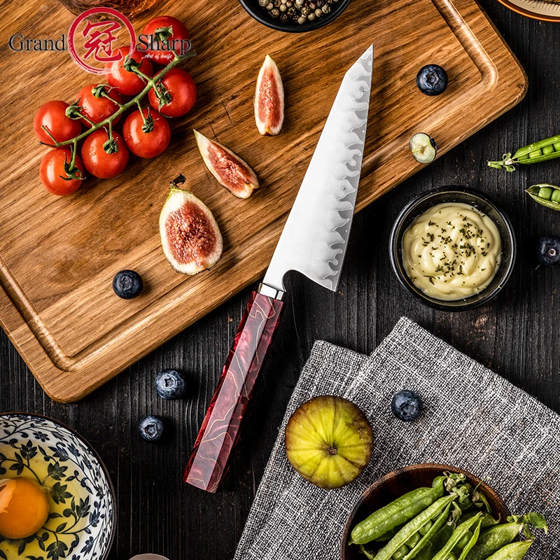 Grandsharp 5.5''Japanese Bunka Knife 2 Layers of 430 Stainless Steel Hand-Forging Sushi Kiritsuke Knives Japanese Steel Knife
Grandsharp 5.5''Japanese Bunka Knife 2 Layers of 430 Stainless Steel Hand-Forging Sushi Kiritsuke Knives Japanese Steel Knife