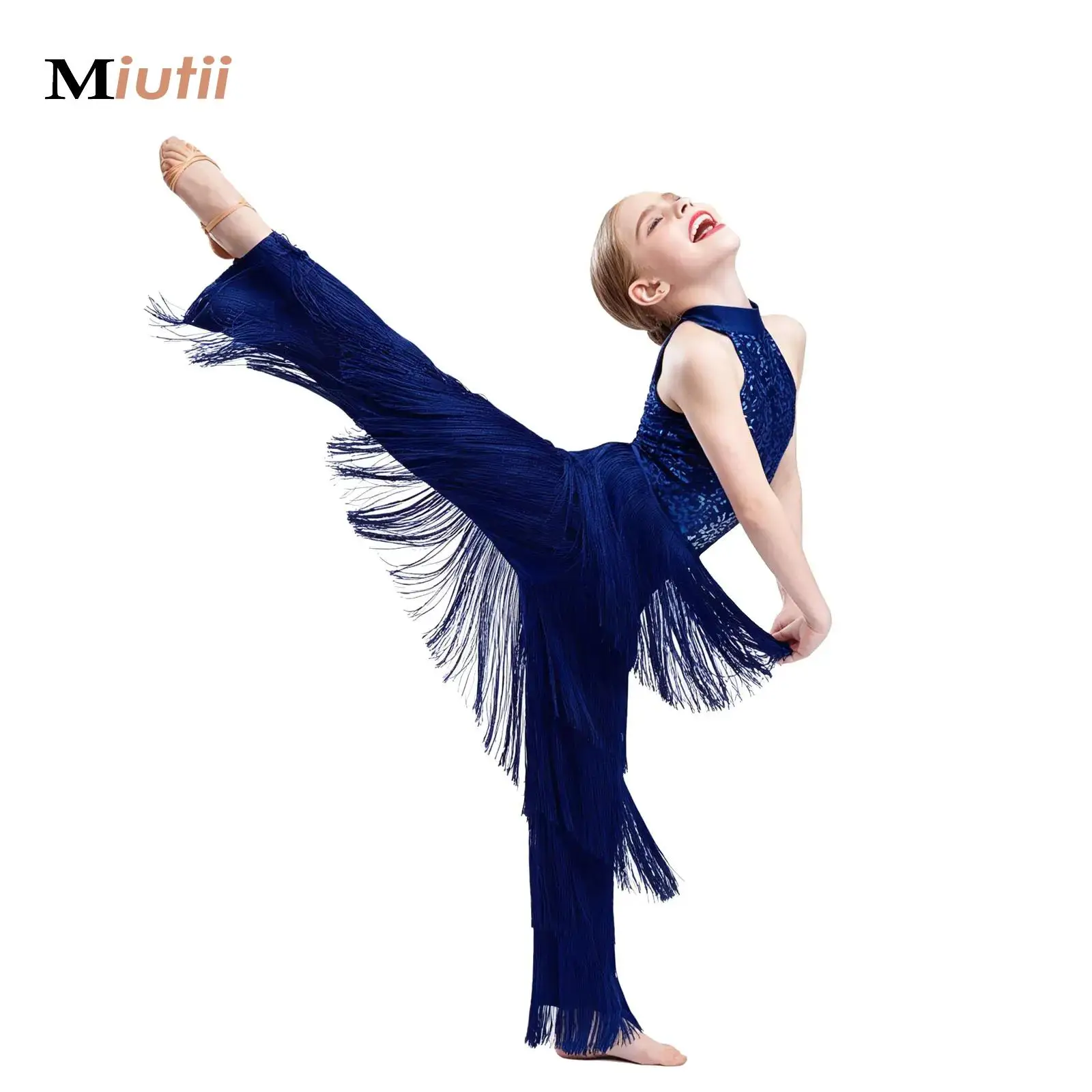 Kids Girls Sequins Latin Cha Cha Tiered Tassel Jumpsuit Samba Fringe Pants Full Bodysuit Ballroom Dance Performance Dancewear
Kids Girls Sequins Latin Cha Cha Tiered Tassel Jumpsuit Samba Fringe Pants Full Bodysuit Ballroom Dance Performance Dancewear