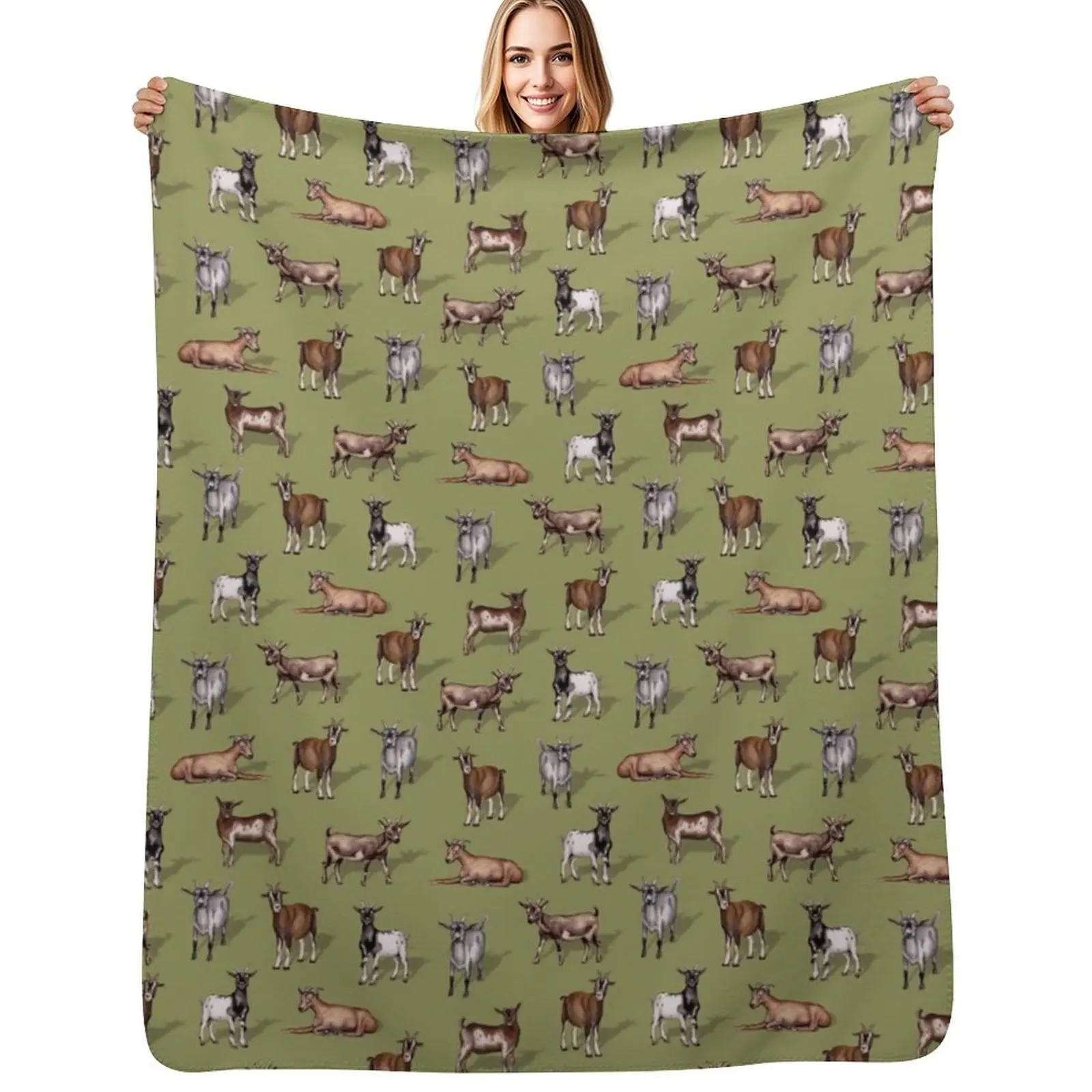 Tiny Goats on Green - Goat Herd Pattern Throw Blanket Elegant Warm Throw Blanket for Hotel Home
Tiny Goats on Green - Goat Herd Pattern Throw Blanket Elegant Warm Throw Blanket for Hotel Home