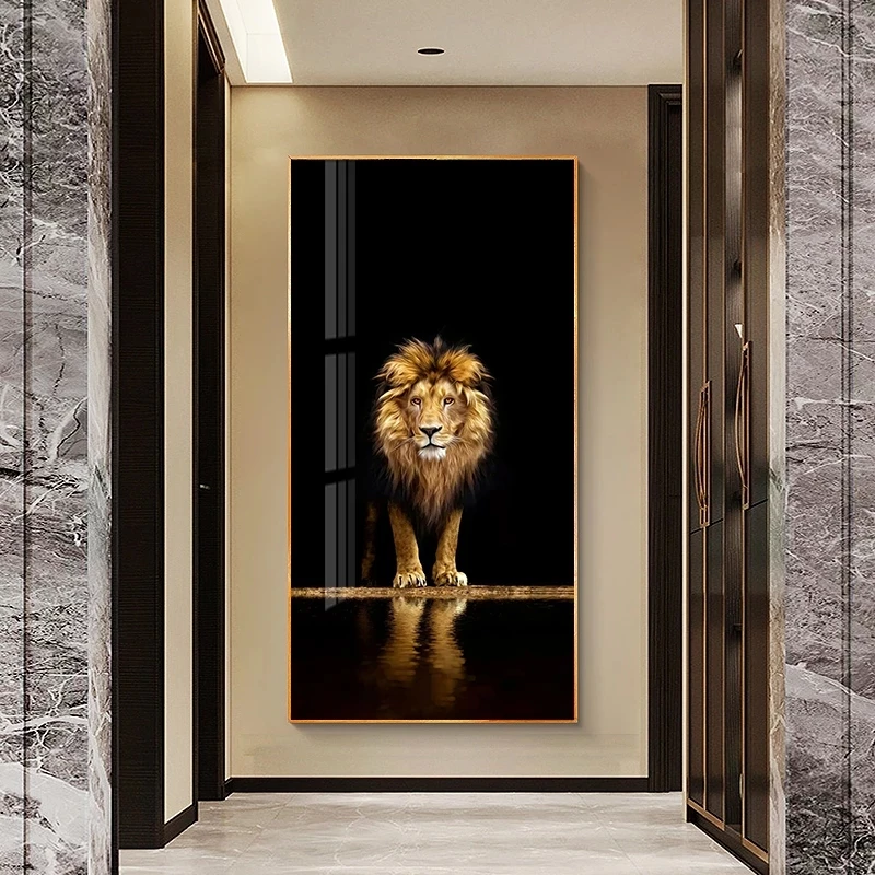 Lion Poster Golden Black Animal Wall Art Decorative Painting Canvas Print Modern Home Decor for Aisle Decor Living Room Mural
Lion Poster Golden Black Animal Wall Art Decorative Painting Canvas Print Modern Home Decor for Aisle Decor Living Room Mural
