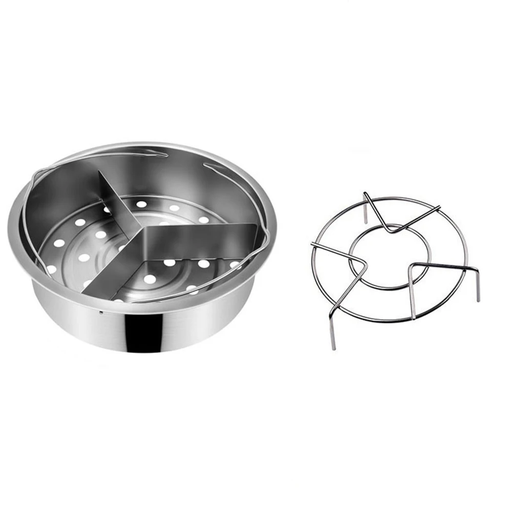 3-Piece Stainless Steel Steamer Basket Rack Set Kitchen Supplies Rice Cooker Accessoires Dishwasher Safe Removable Divider
3-Piece Stainless Steel Steamer Basket Rack Set Kitchen Supplies Rice Cooker Accessoires Dishwasher Safe Removable Divider
