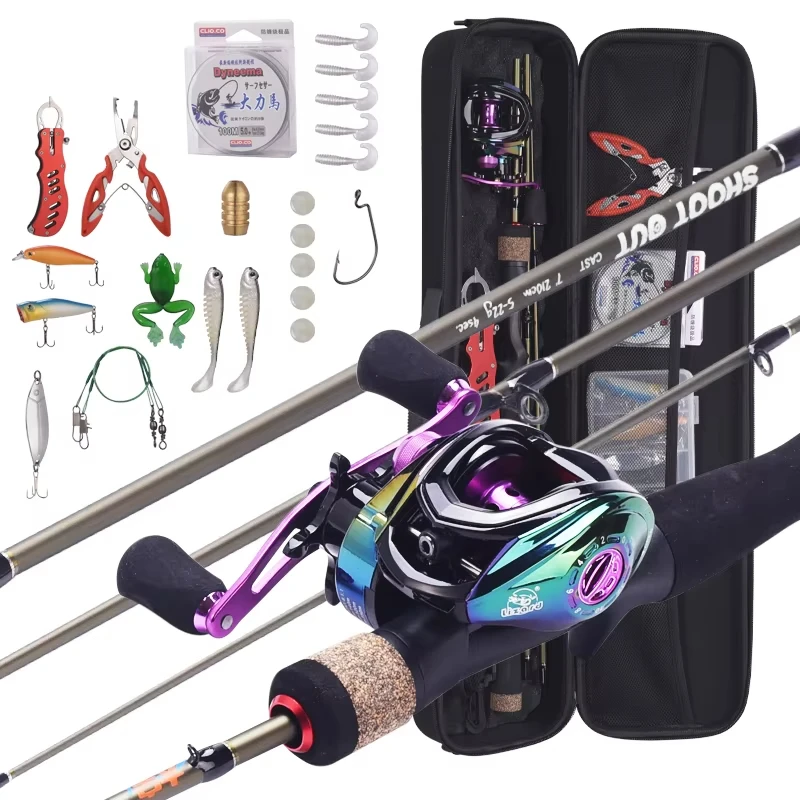 Full Set Carbon Baitcasting Fishing Rod and Reel Combo with Line Lures Hooks Reel Bag for Fishing Tackle
Full Set Carbon Baitcasting Fishing Rod and Reel Combo with Line Lures Hooks Reel Bag for Fishing Tackle