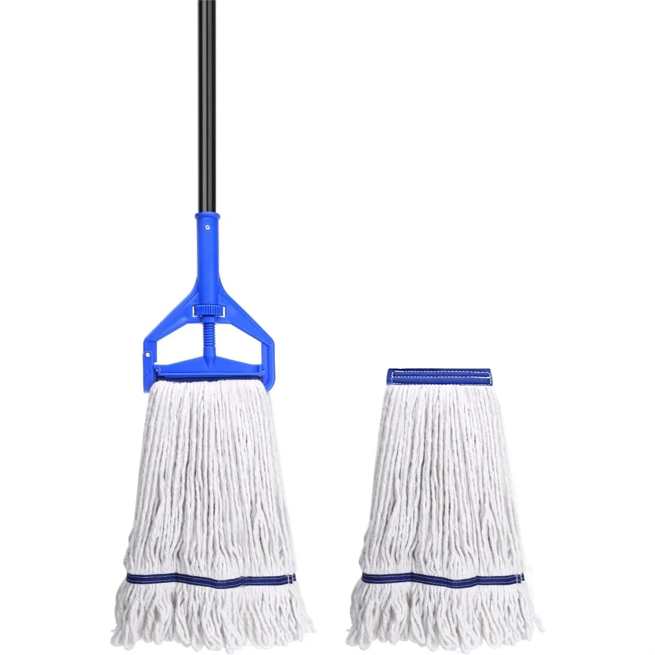 Loop-End String Mop Heavy Duty Commercial Industrial Mops with 2 Extra Mop Heads, 59 Inch Cotton Wet Mop for Floor Cleaning
Loop-End String Mop Heavy Duty Commercial Industrial Mops with 2 Extra Mop Heads, 59 Inch Cotton Wet Mop for Floor Cleaning