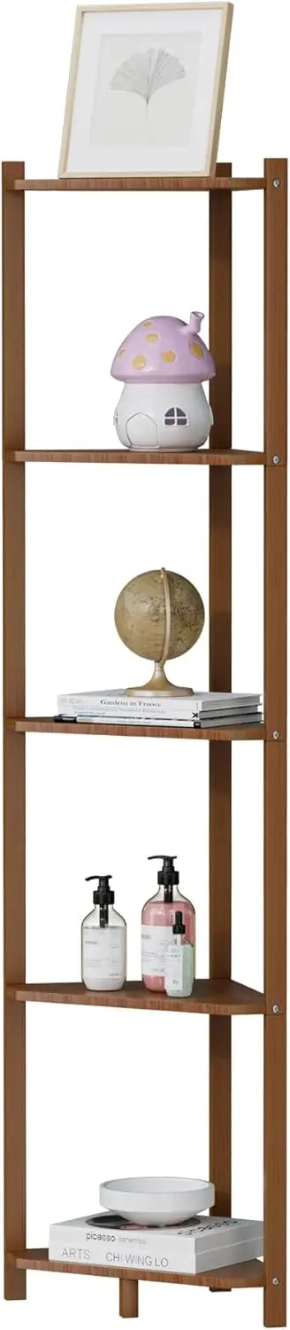 5-Tier Bamboo Corner Shelf, Free Standing Storage Organizer for Bathroom Kitchen Living Room (Brown)
5-Tier Bamboo Corner Shelf, Free Standing Storage Organizer for Bathroom Kitchen Living Room (Brown)