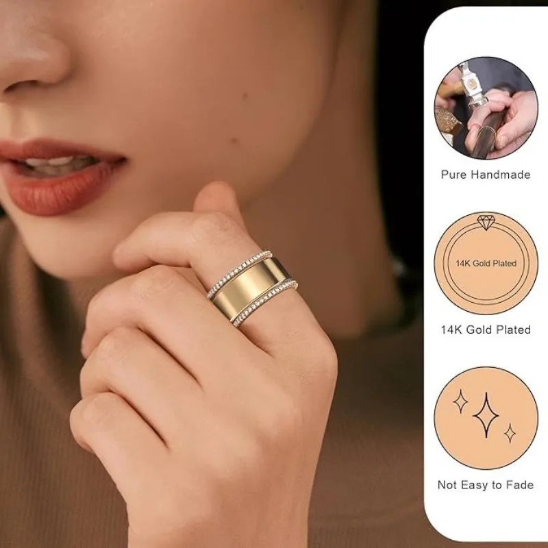 European American Personality Interval Double Row Luxury Diamond Set Three-ring Rings for Women Multi-element Spot Exquisite ES
European American Personality Interval Double Row Luxury Diamond Set Three-ring Rings for Women Multi-element Spot Exquisite ES